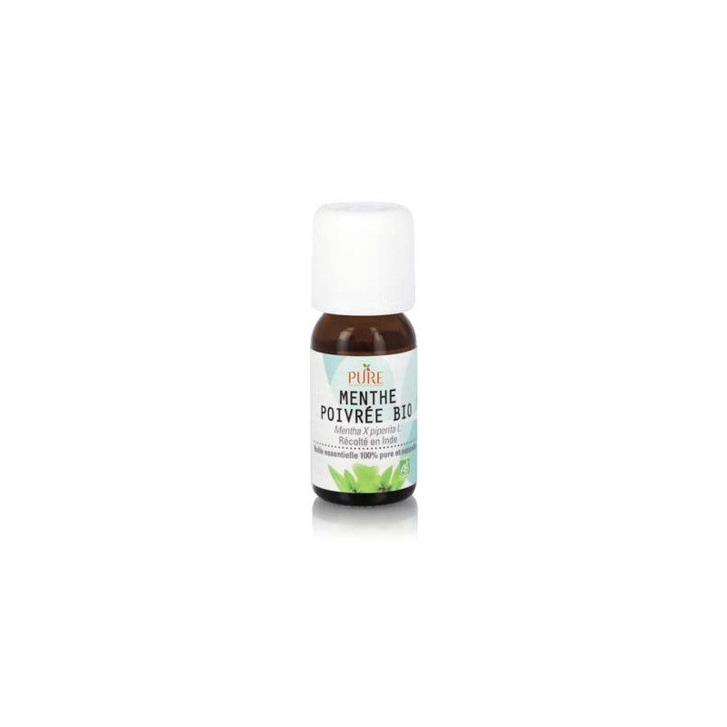 Huile de menthe poivrée, huile essentielle de menthe poivrée biologique –  60 ml d'huile de menthe poivrée 100% pure naturelle pressée à froid pour  les